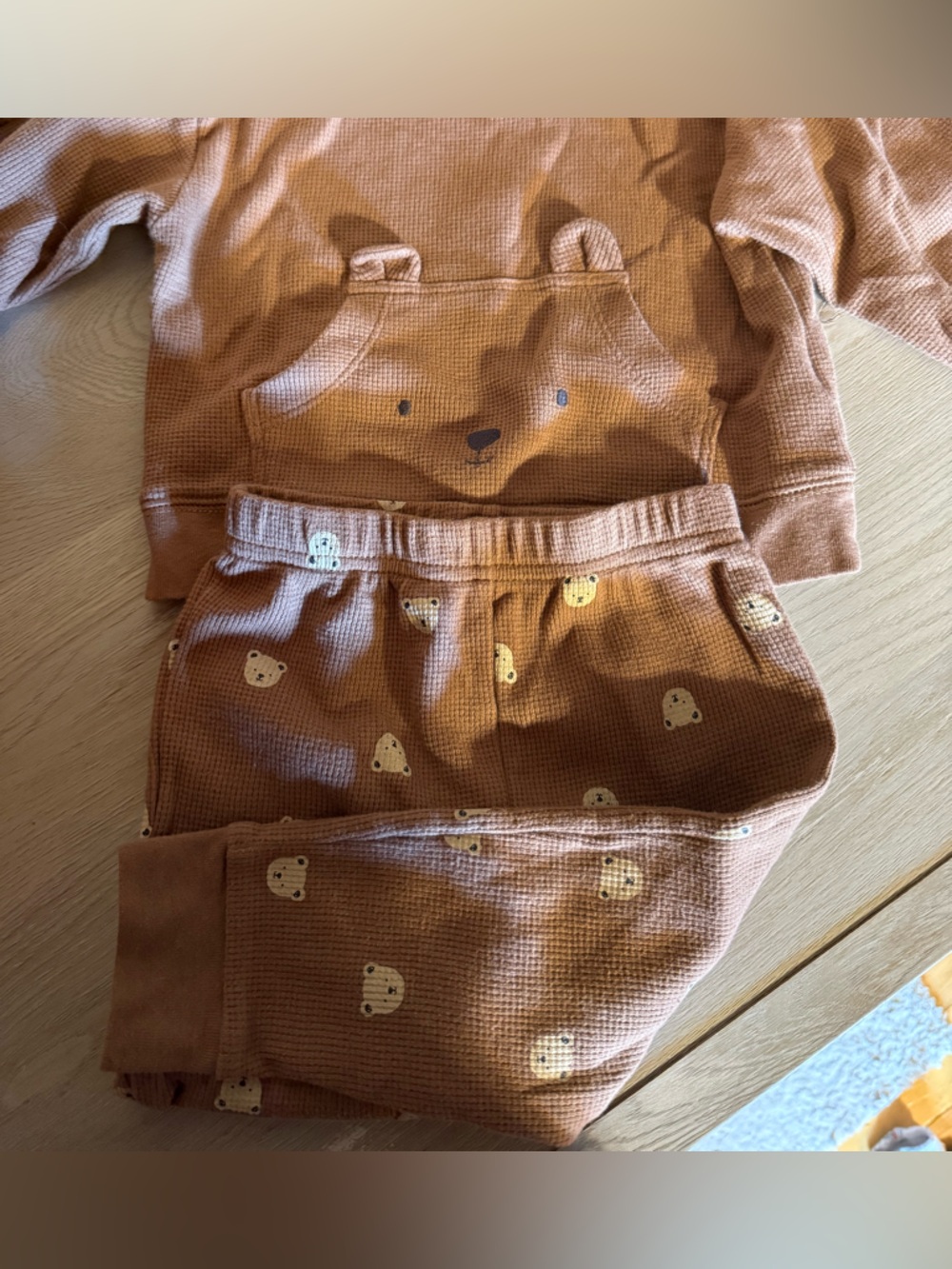 Carter's Waffle-Knit Outfit Brown 12 Month